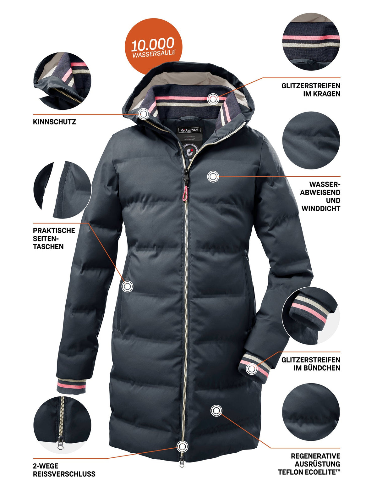 Girl's Quilted coat KOW 33 GRLS QLTD CT