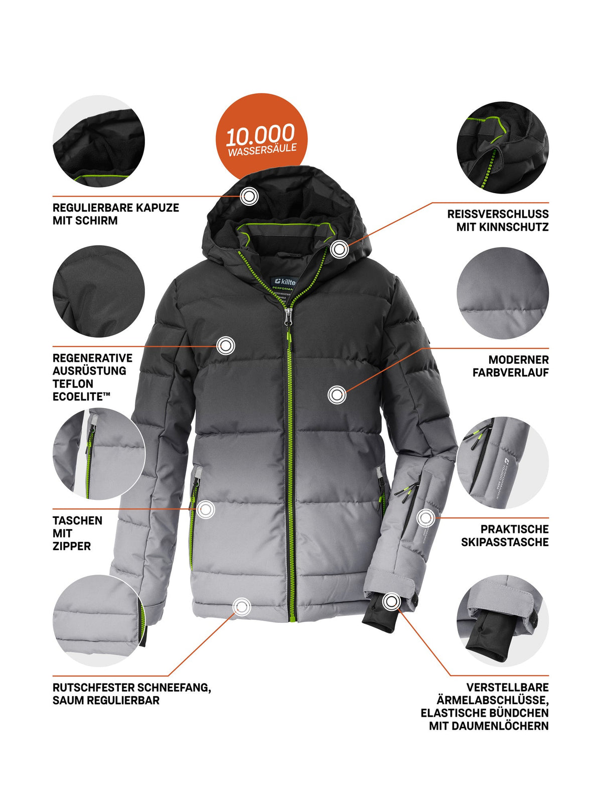 Boy's Quilted ski jacket KSW 382 BYS SKI QLTD JCKT