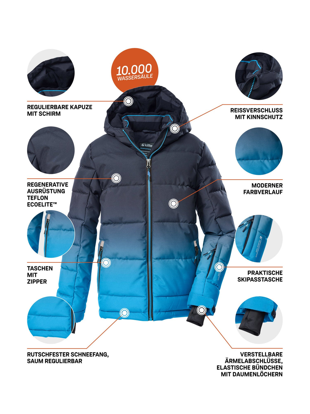 Boy's Quilted ski jacket KSW 382 BYS SKI QLTD JCKT