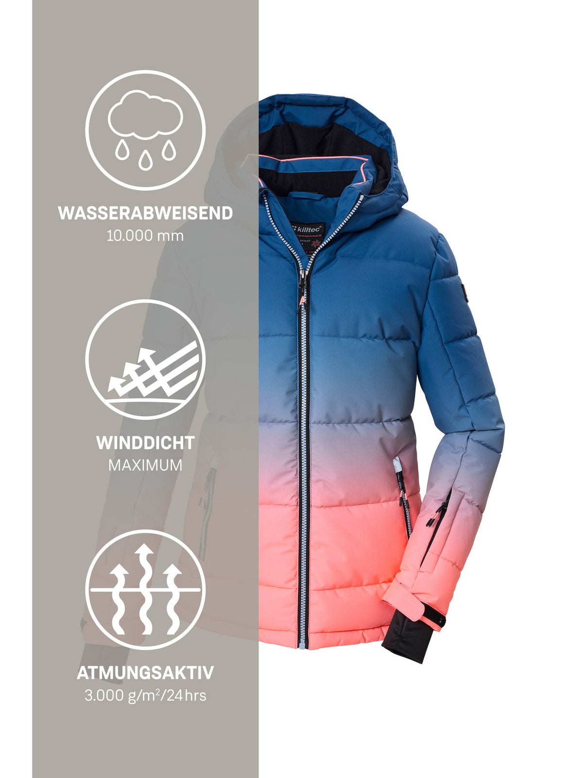 Girl's Quilted ski jacket KSW 330 GRLS SKI QLTD JCKT