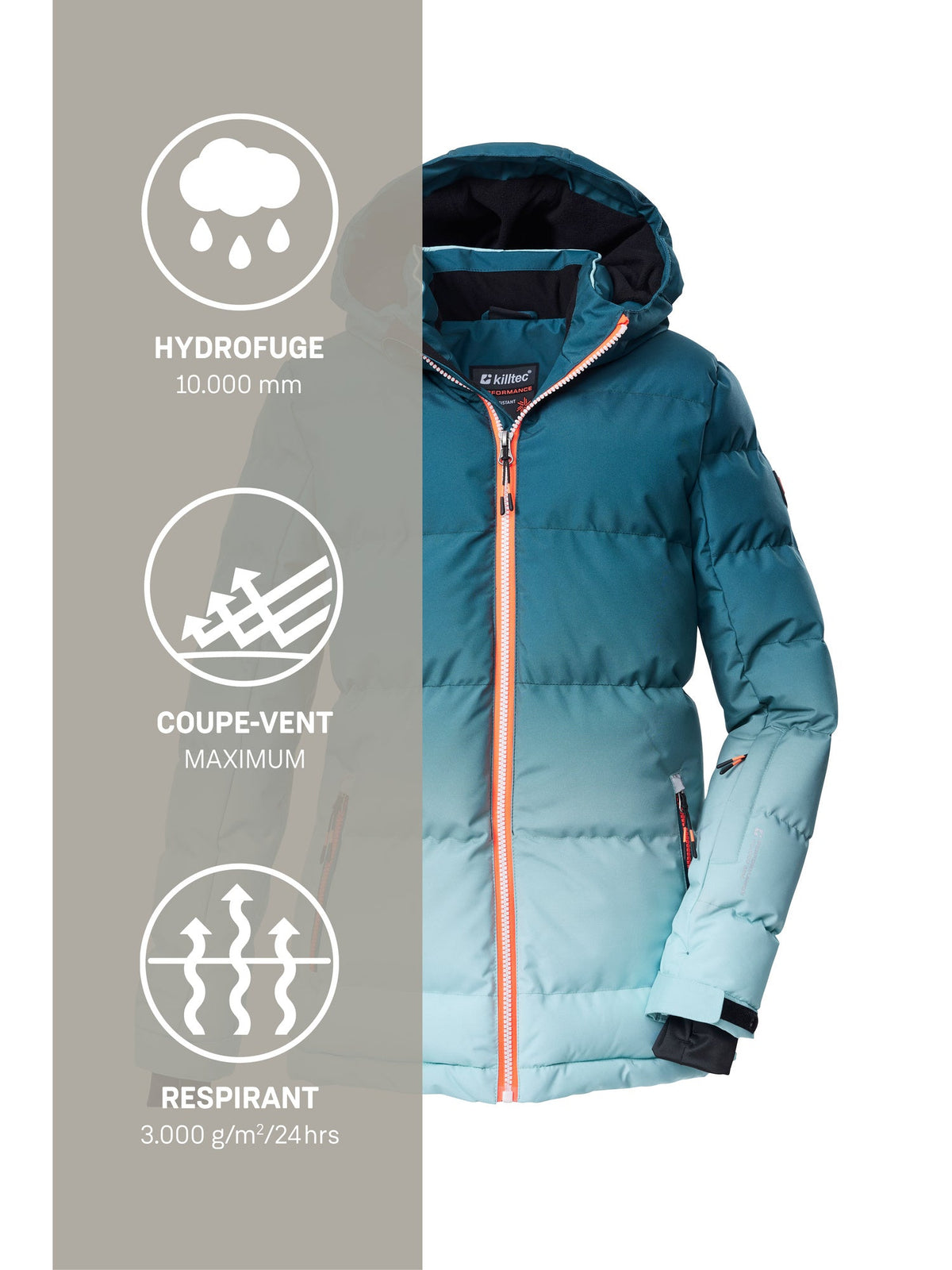Girl's Quilted ski jacket KSW 330 GRLS SKI QLTD JCKT