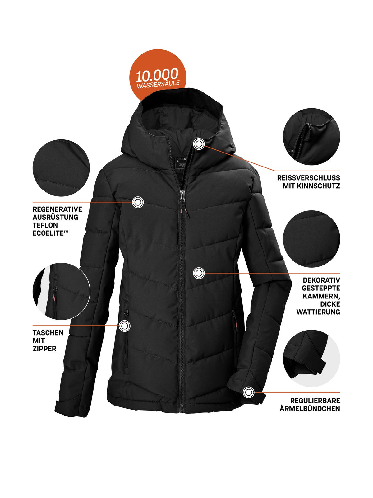 Girl's Quilted jacket KOW 220 GRLS QLTD JCKT
