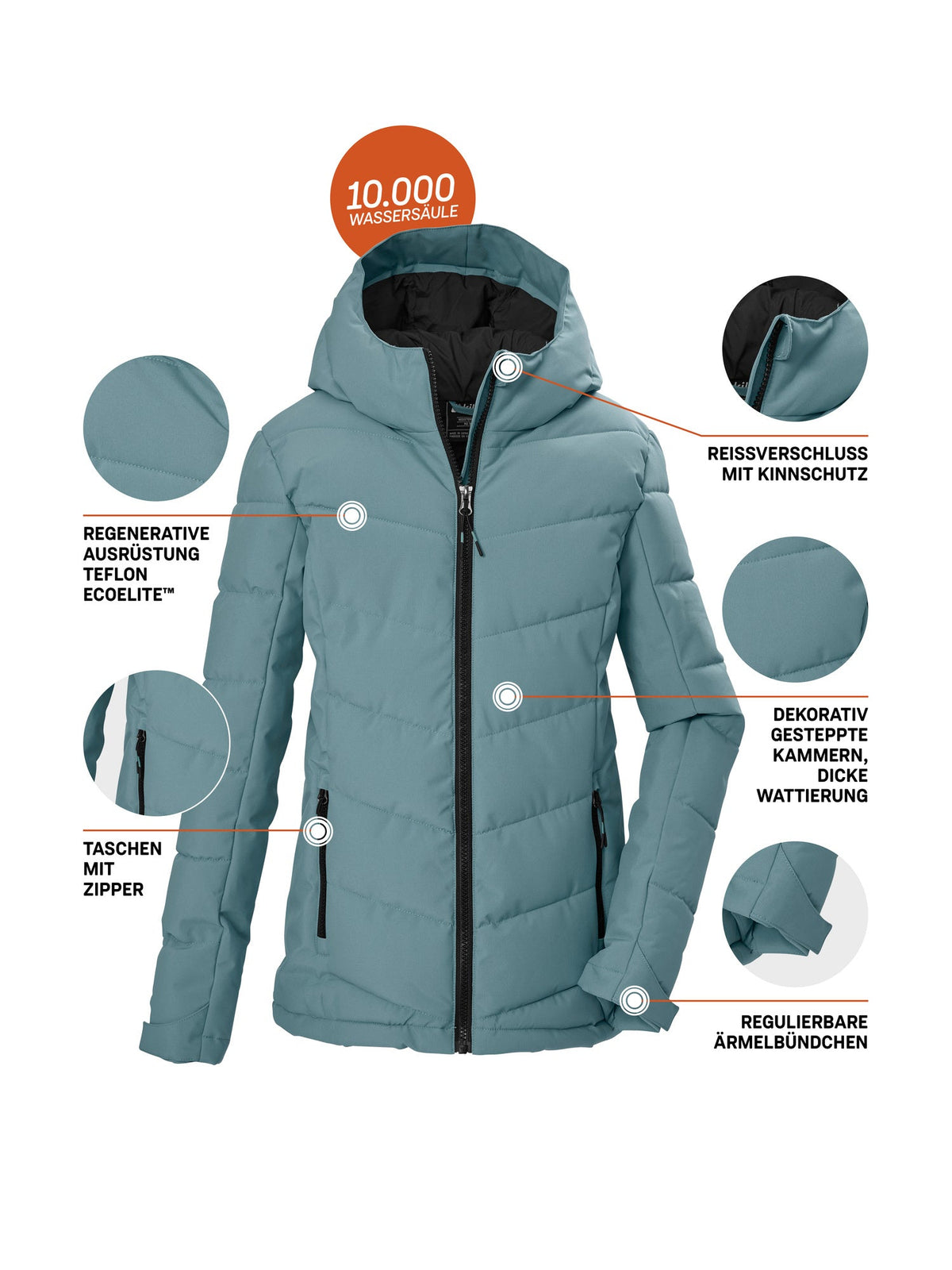 Girl's Quilted jacket KOW 220 GRLS QLTD JCKT