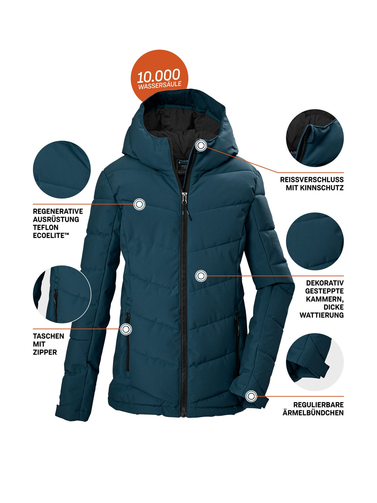 Girl's Quilted jacket KOW 220 GRLS QLTD JCKT