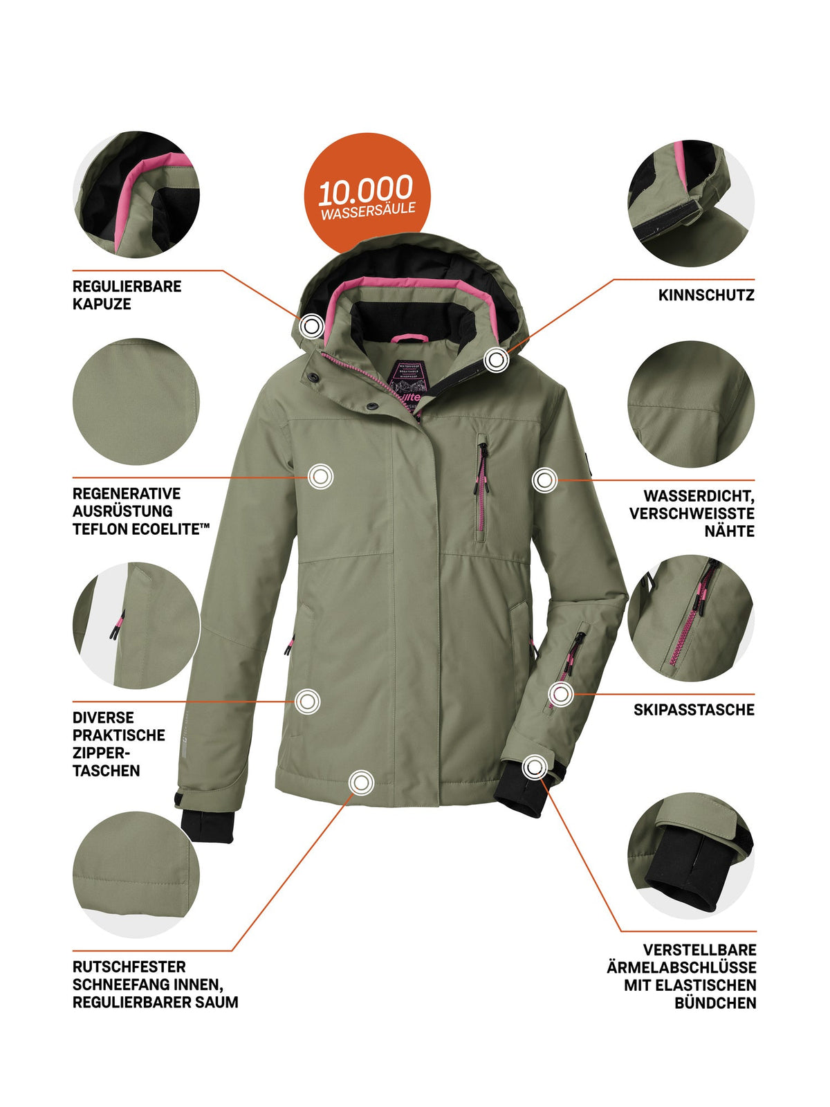 Girl's Ski jacket KSW 205 GRLS SKI JCKT