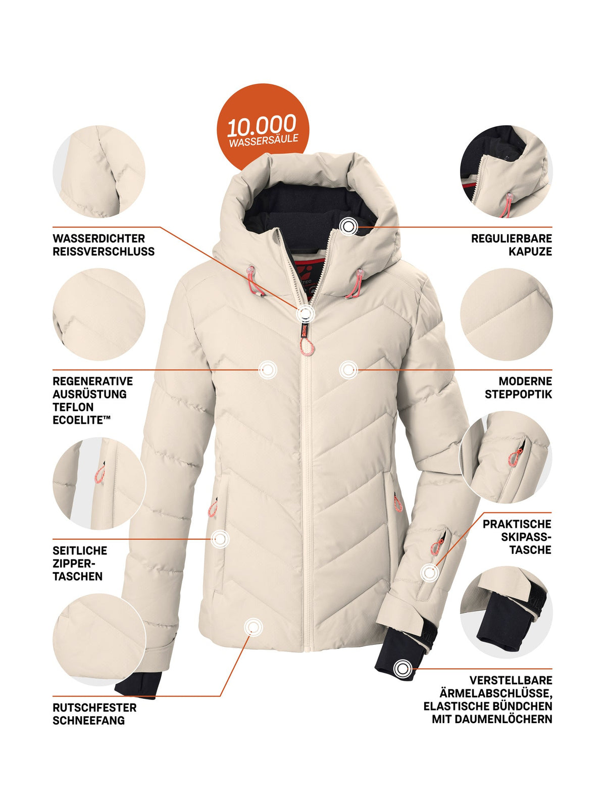 Women's Quilted ski jacket KSW 109 WMN SKI QLTD JCKT