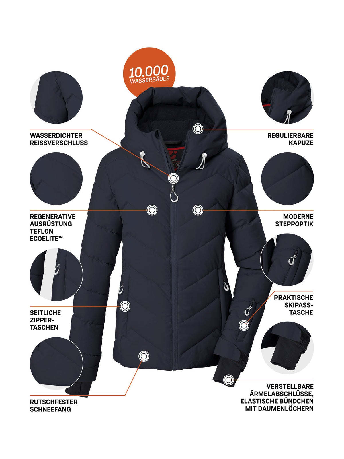 Women's Quilted ski jacket KSW 109 WMN SKI QLTD JCKT
