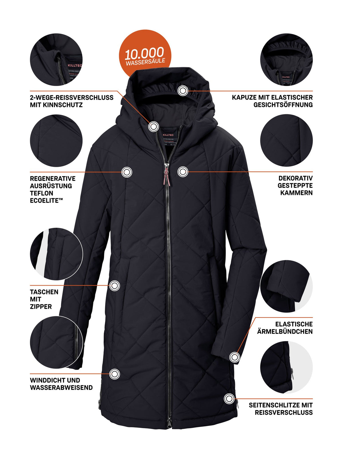 Girl's Quilted coat KOW 152 GRLS QLTD PRK