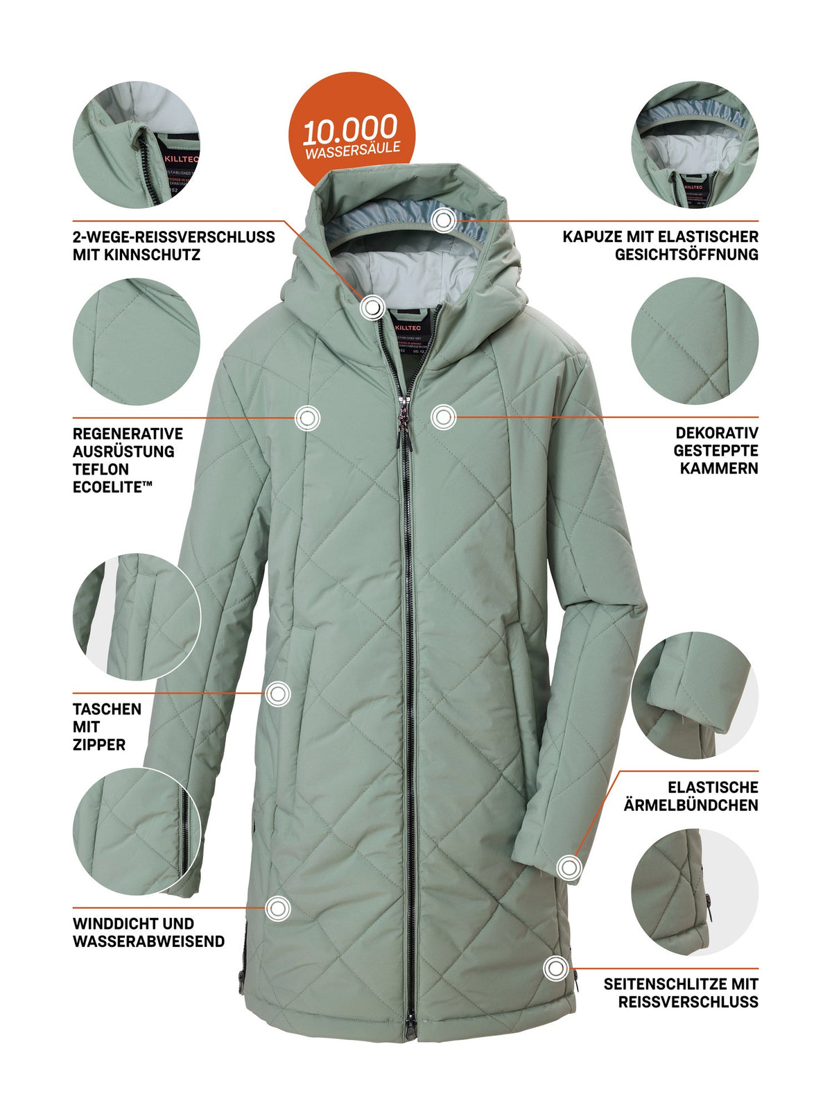 Girl's Quilted coat KOW 152 GRLS QLTD PRK