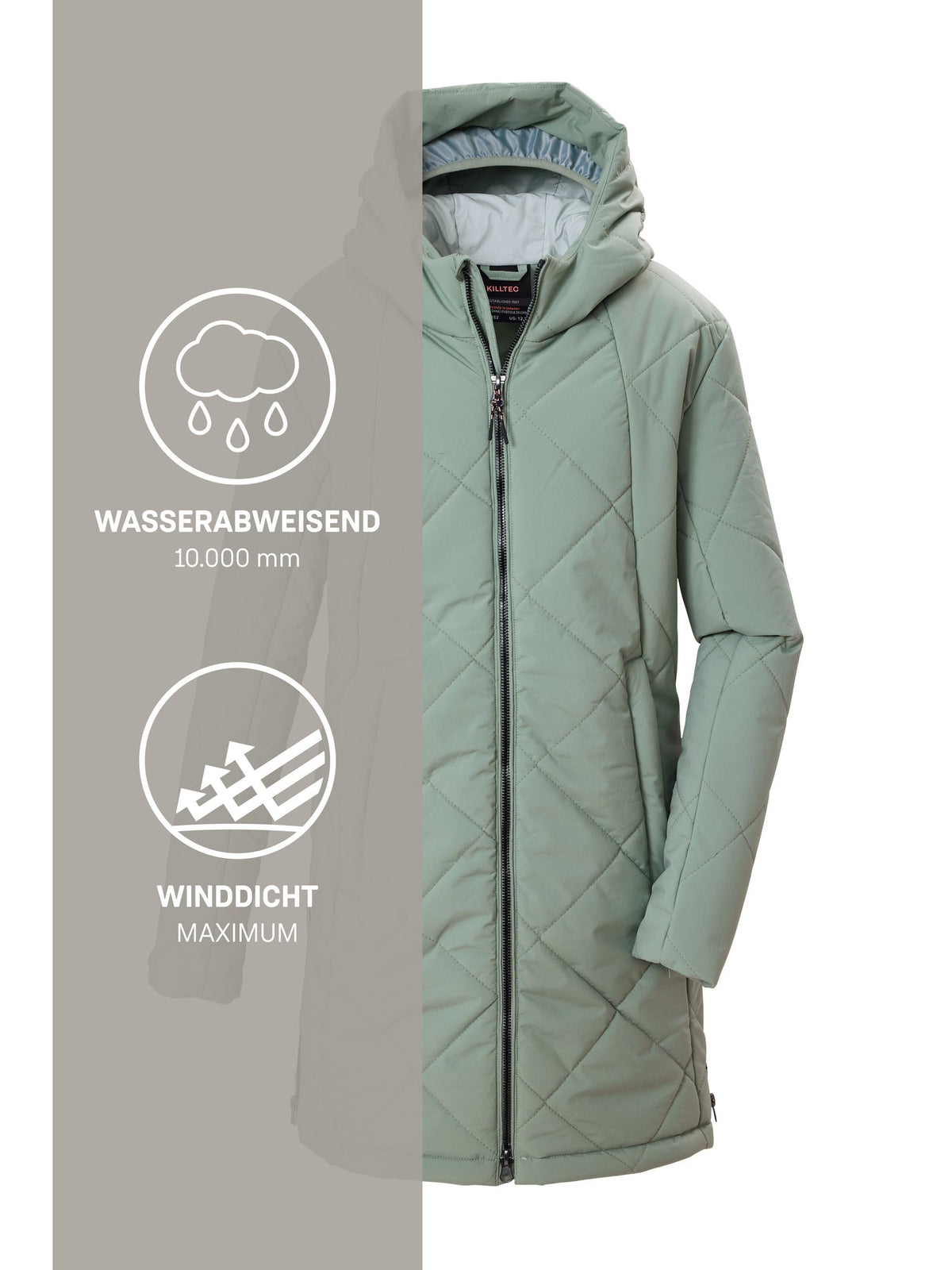 Girl's Quilted coat KOW 152 GRLS QLTD PRK