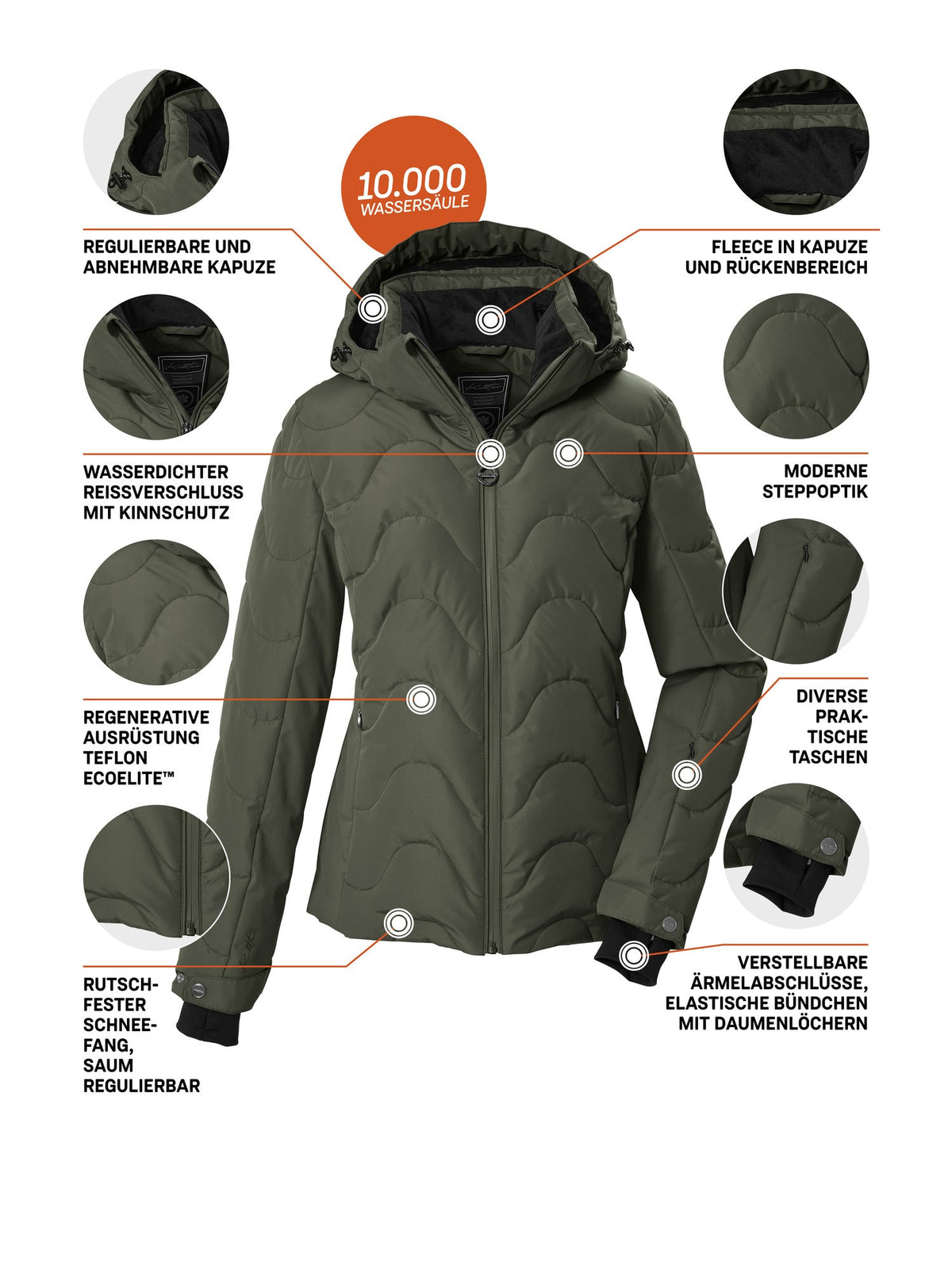 Women's Quilted ski jacket KSW 136 WMN SKI QLTD JCKT