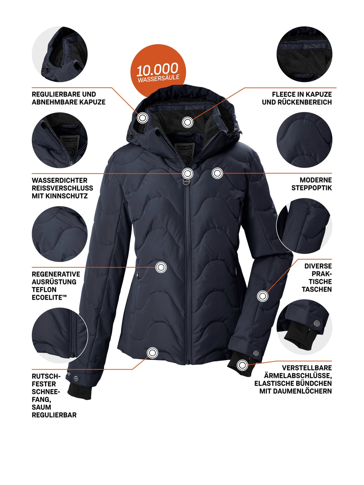 Women's Quilted ski jacket KSW 136 WMN SKI QLTD JCKT